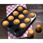 GD011 Vogue Carbon Steel Non-Stick Muffin Tray 12 cup