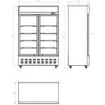 Blizzard GD900 Commercial 908ltr Double Glass Door Merchandiser - Hinged