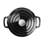 Vogue GH301 Black Round Casserole Dish 4Ltr