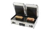 Hallco MEMT17061 Double Ribbed Top, Flat Bottom Ceramic Electric Panini/Contact Grill