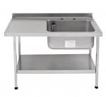 Franke P368 Flat Pack Single Bowl Sink with Left Hand Drainer 1500 x 650mm