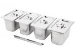 SA247 Vogue Stainless Steel Gastronorm Pan Set 4 1/4 with lids
