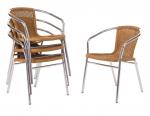 U422 Bolero Aluminium and Wicker Chairs Natural (Pack of 4)