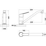 Mechline Catertap WR-922020 Lever Control, Long Spout, Twin Feed, Monobloc Commercial Tap